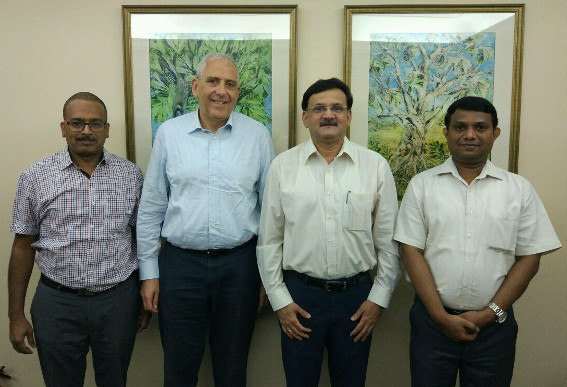 From left Mr Dinesh Singh – Infinite, Mr. Ronen Hagin – Vice President and Co-founder, Datatex, Mr G V Aras – Director, A.T.E. and Mr James Pates – A.T.E. From left Mr Dinesh Singh – Infinite, Mr. Ronen Hagin – Vice President and Co-founder, Datatex, Mr G V Aras – Director, A.T.E. and Mr James Pates – A.T.E.